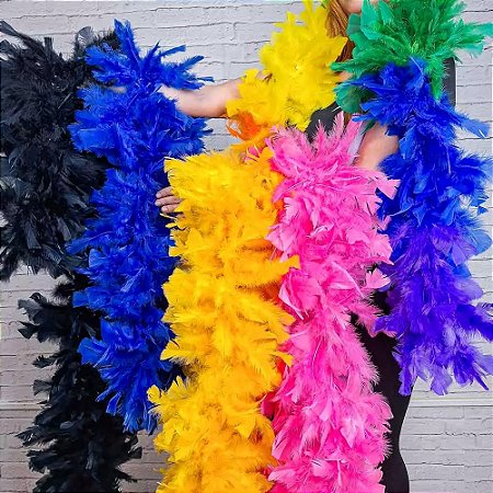 Estolas de Penas Cores Sortidas 20cm X 150cm