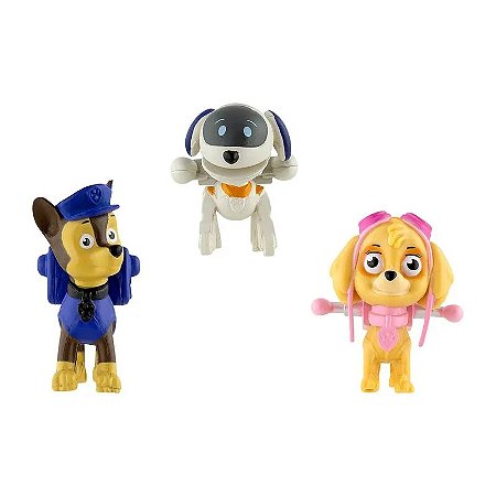 Boneco Patrol Topper Trio Chase, Robo-Dog e Skye - Estrela