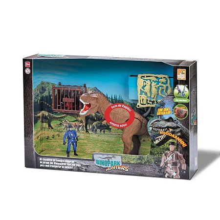 Dino Park Hunters com Boneco com Som Dinossauro - Bee Toys