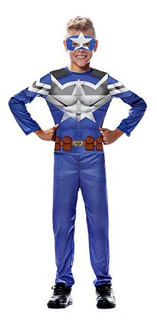 Fantasia Capitão America M - Fantasias Super