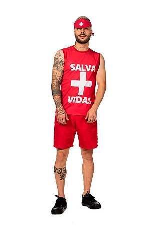 Fantasia Salva Vidas Masculino Adulto P - Fantasias Super