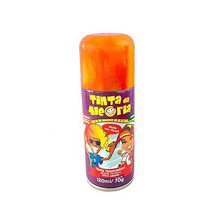 Tinta Spray para Cabelo Laranja 150ml/80gr - Linha da Alegria