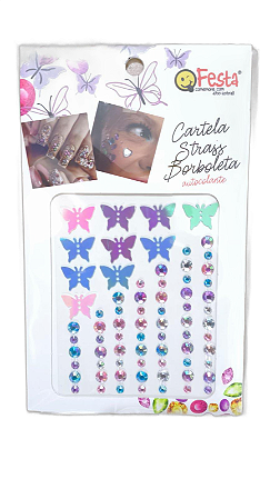 Cartela de Strass Borboletas - Lolo Fest