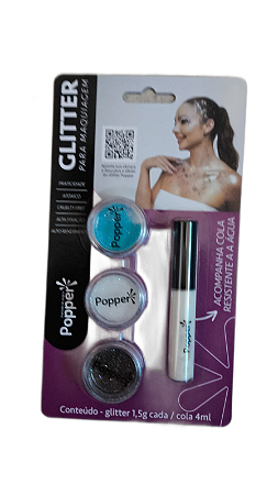 Kit Make Glitter Azul Tiffany Branco Holografico Gl - EF02 - Colormake