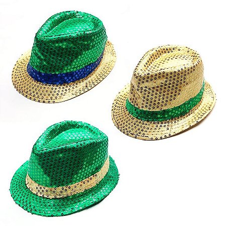 Chapeu Brasil Lantejoula DD019/CP314 - Partiu Festa