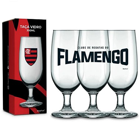 Taça Flamengo Vidro 300ml - Brasfoot