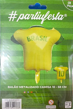 Balão Metalizado Camisa 10 Ref 632 - Partiu Festa