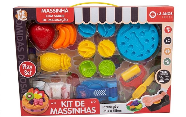 Kit de Massinhas Acessorios Formas e Comidas -  For Kids