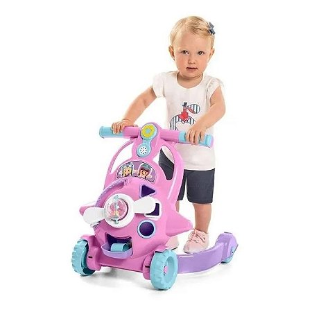 Andador Bebê Aviador Rosa - Tateti