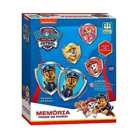 Jogo da Memória Patrulha Canina MDF - Nig