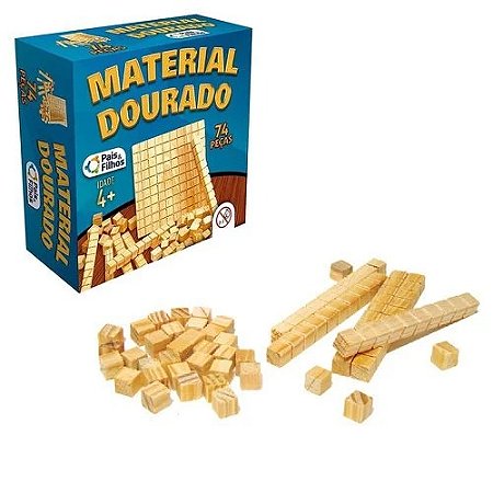 Material Dourado c/ 74 PCS MDF - Pais e Filhos