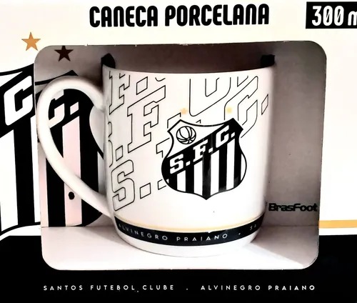 Caneca Porcelana Santos 300ml - Brasfoot