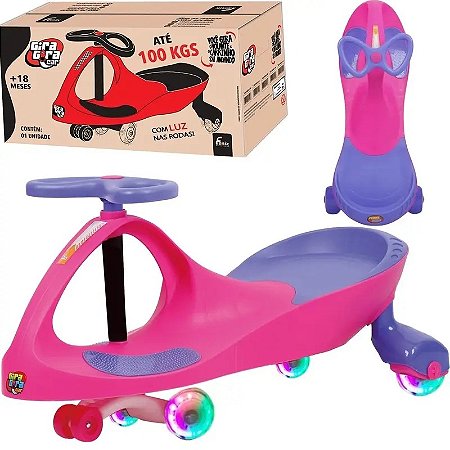Gira Gira Car Rosa/Roxo com Luz ec - Fenix Brinquedos