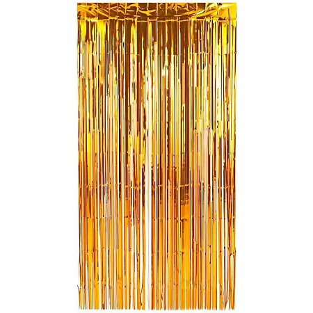 Cortina Metalizada Dourado 1M X 2M - Partiu Festa