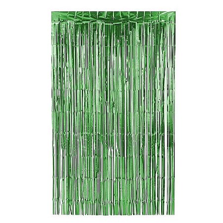 Cortina Metalizada Verde 1M X 2X - Partiu Festa