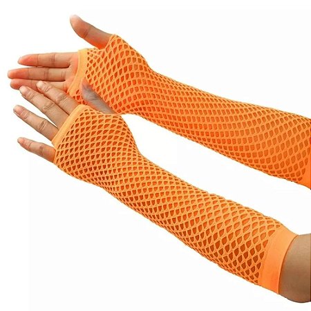 Luva Arrastão Laranja 67cm - Partiu Festa