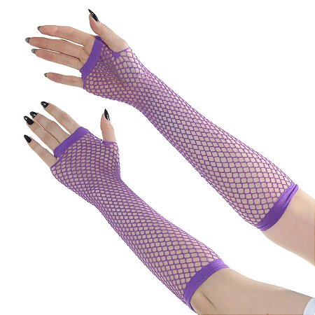 Luva Arrastão Roxa 67cm - Partiu Festa