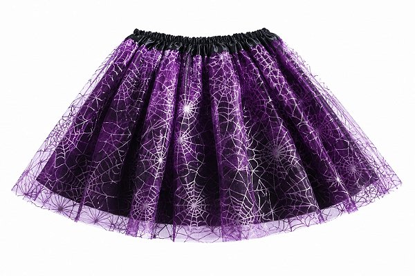 Saia de Tule Roxo c/ Teias 40cm - Partiu Festa