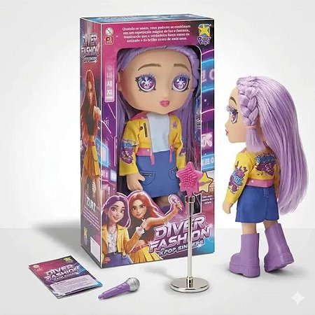 Boneca Teens K Pop Singer Roxo - Divertoys