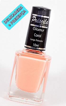 COR CORAL - ESMALTE DE UNHA PRISCILA - QUALIDADE, BRILHO e DURABILIDADE