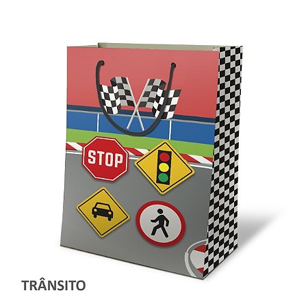 Sacolas de papel  Pista de Corrida / Trânsito  25x17x6 cm
