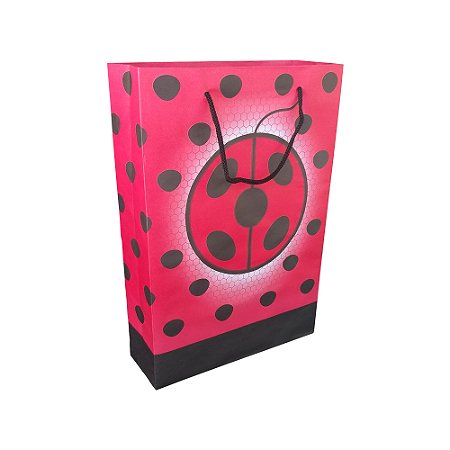 Sacolas de papel Joaninha 25x17x6 cm