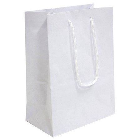 Sacolas de papel Branca 34x22x10 cm