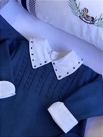 Saída maternidade masculina azul jeans