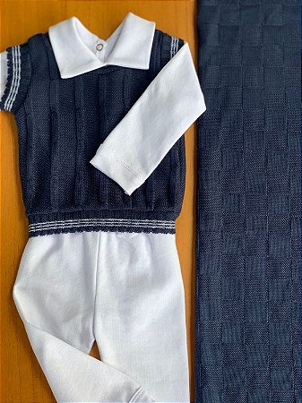 Saída maternidade masculina azul marinho suéter