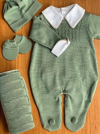 Saída maternidade masculina verde militar | macacão