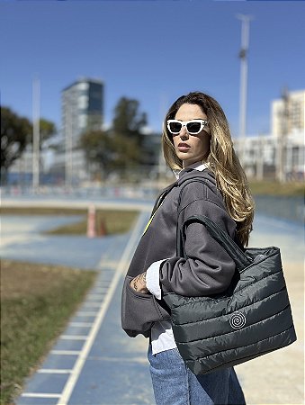 Bolsa Puffer - cor - Cinza Chumbo