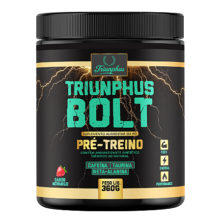 Pré Treino Triunphus Bolt 360g Sabor Morango - Foco, Energia e Performance