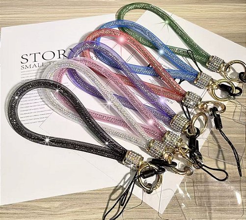 Cordão para Celular com Strass e Glitter - Estilo e Praticidade