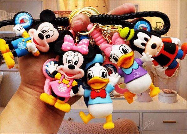 Porta-Chaves de Silicone Disney - Mickey, Minnie e Pato Donald