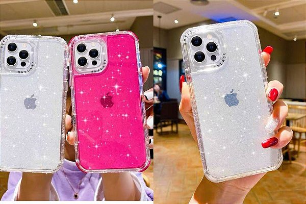 Capinha Brilhante Glitter à Prova de Choque para iPhone