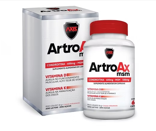 ArtroAx MSM Axis Nutrition – 60 Cápsulas para Saúde das Articulações