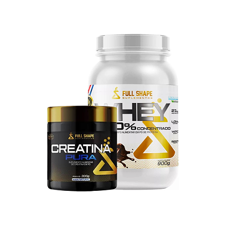 KIT : Creatina Pura 300g + Whey 100% Concentrado Full Shape 900g