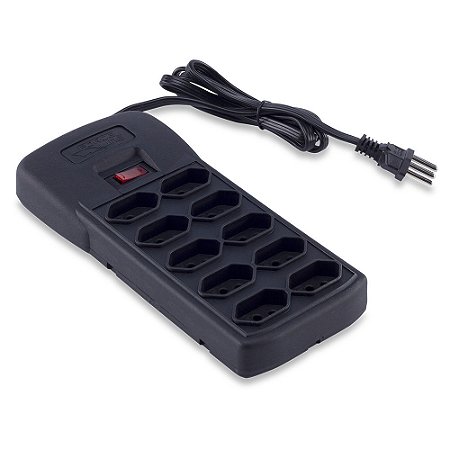 Filtro De Linha Force Line Com 10 Tomadas 1,2 m Preto