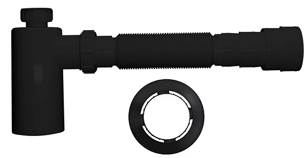 Sifão Tubo Extensivo Blukit Com Copo 55 cm Preto