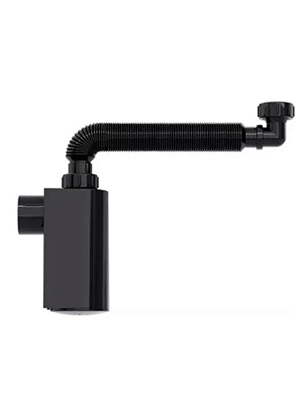 Sifão Tubo Extensivo Blukit Com Copo de Parede 47 cm Preto