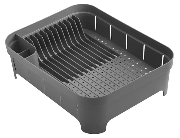 Escorredor Plástico De Louças Ou Para 12 Pratos Cinza