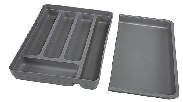 Organizador De Gaveta Para Utensilios Ou Com Extensor Cinza