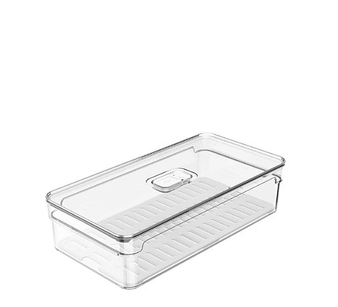 Organizador De Geladeira Ou 2,8L Com Tampa Transparente