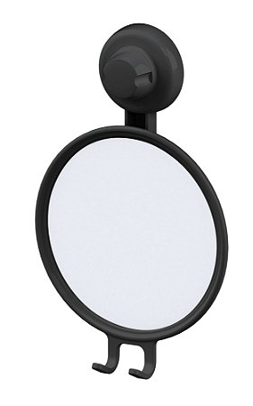 Espelho Com Ventosa E Suporte Para Barbeador Future Preto