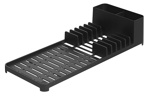 Escorredor Coza Com Tapete De Pia e Porta Talheres Preto