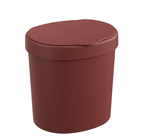 Lixeira De Bancada Coza Oval 2,5L Vermelho