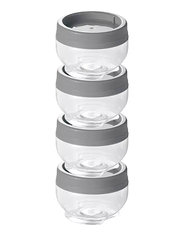 Porta Temperos Plasútil 4 Potes Cinza