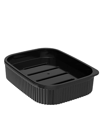 Saboneteira Plástico Com Escorredor Plasútil Preto