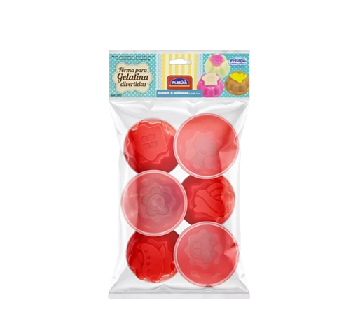 Formas Para Gelatina Plasútil Divertidas 6 Unidades Vermelho