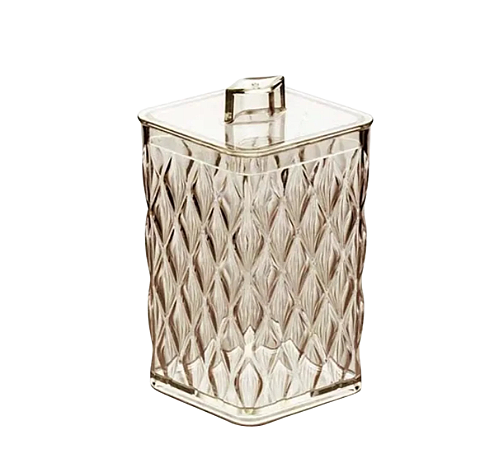 Porta Algodão Com Tampa Ambar